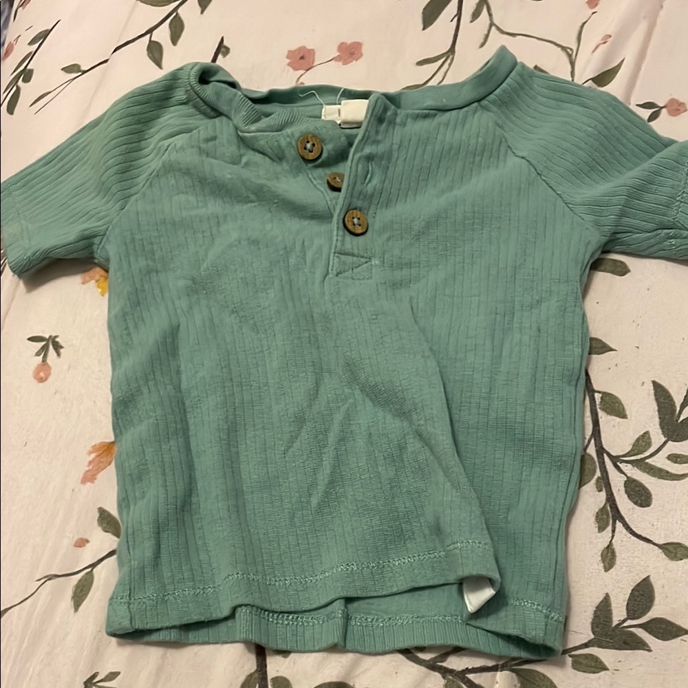 Burt's Bees Green Button Down Shirt Soft Cotton Relaxed Fit